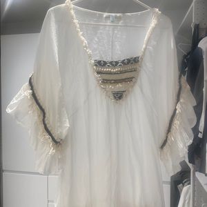 Tunic (or very short dress) pearls, sequin,ruffles